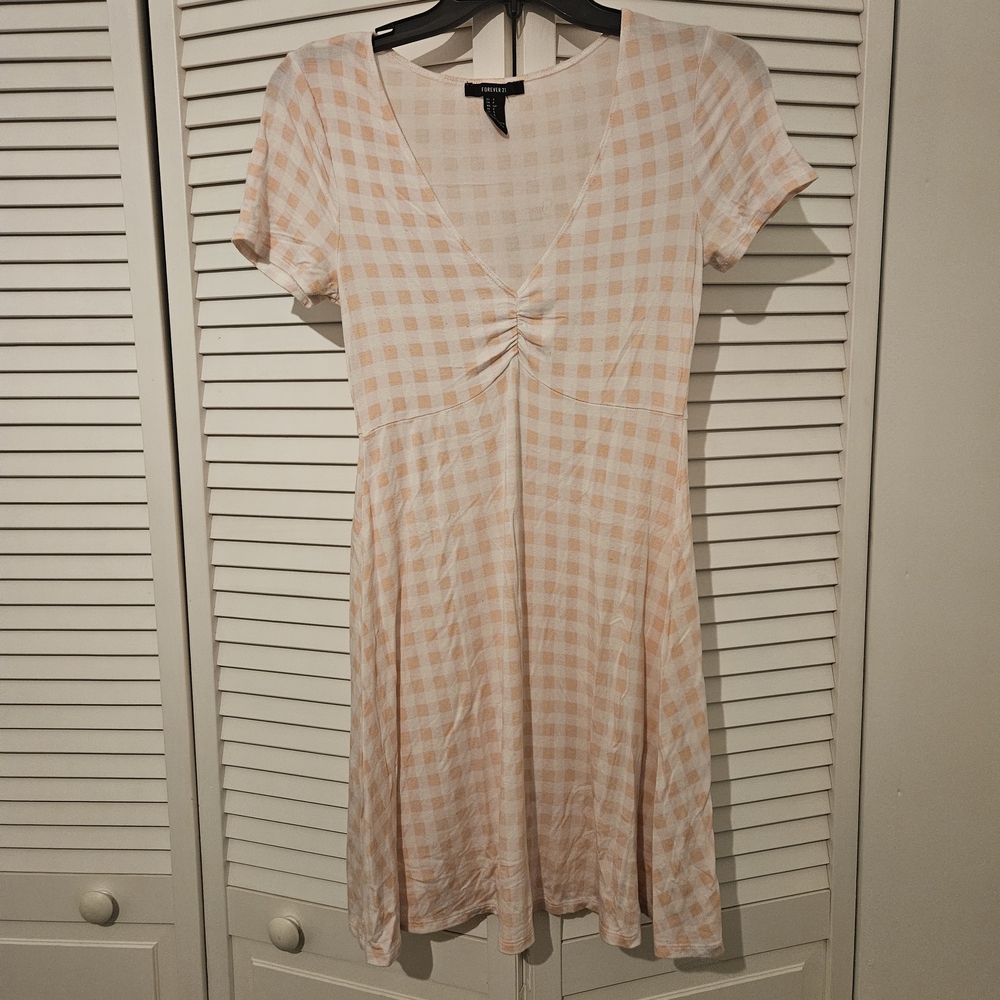 Forever 21 Light Pink Checkered Mini Dress